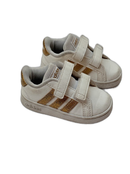 Adidas Grand Court White Gold Glitter Size 4K