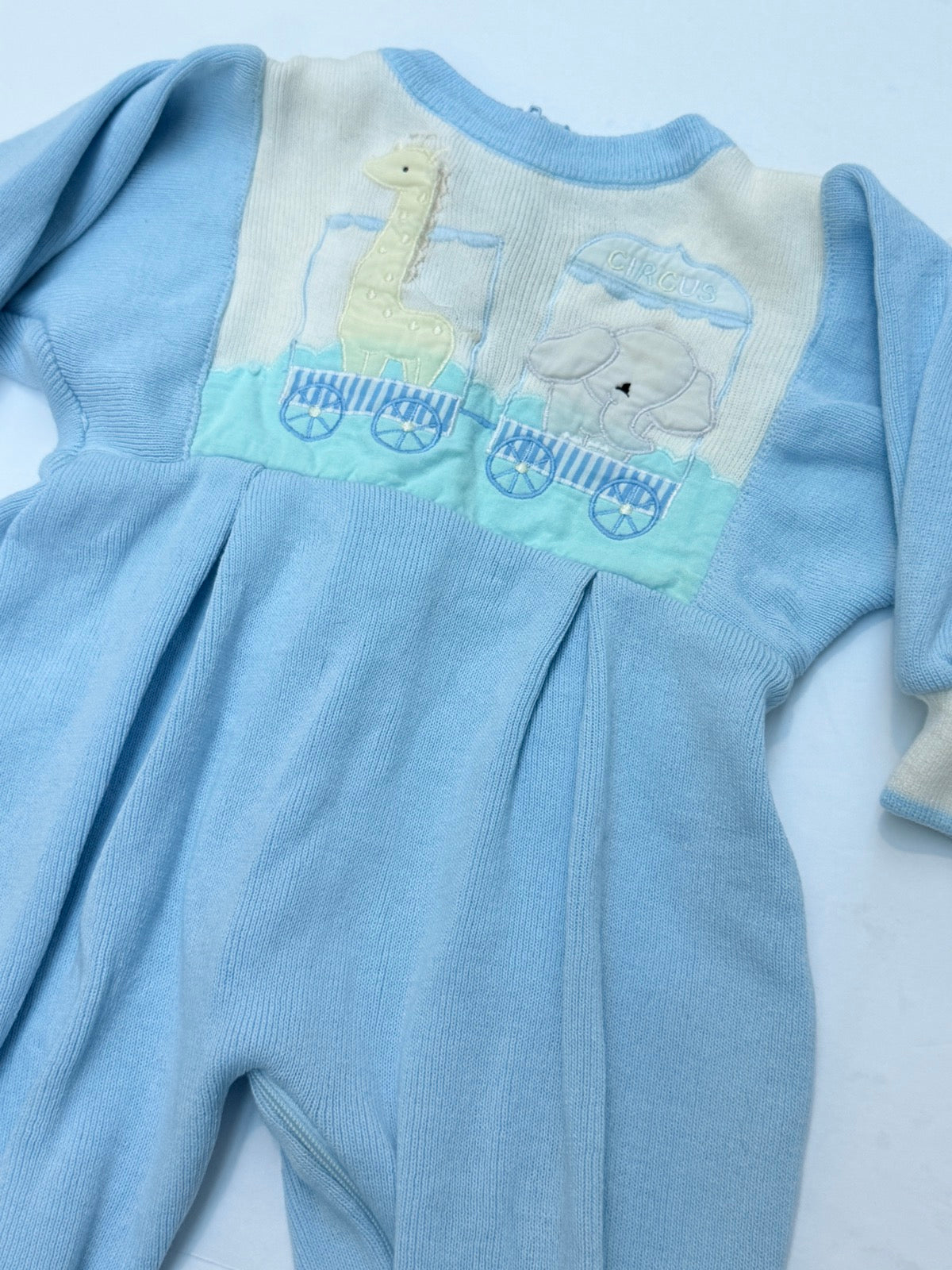 Vintage Circus Animal Knit Romper 6/9M