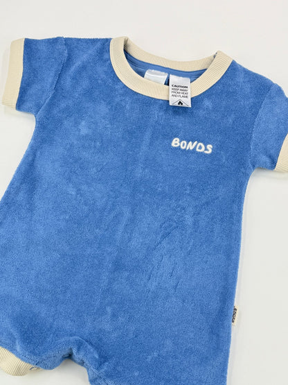 Bonds Blue Terry Romper 0-3M