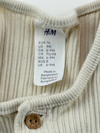 H&M Ribbed Henley Top 6-9M