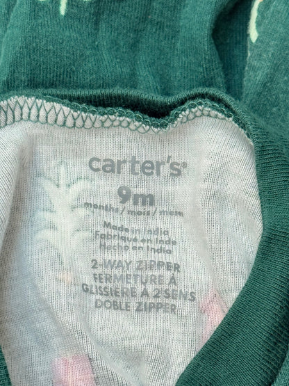 Carter's Christmas Print Footed Sleeper 9M