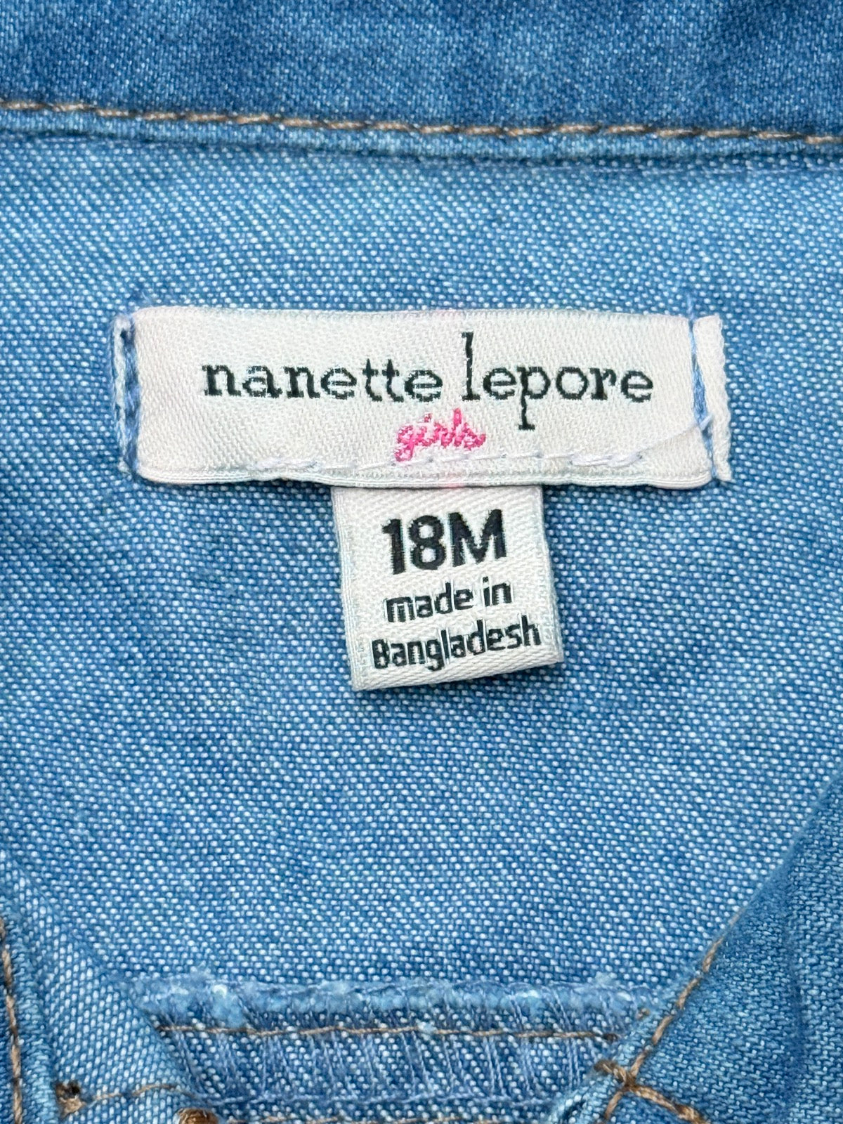 NWT - Nanette Lepore Girls Denim Jacket 18M