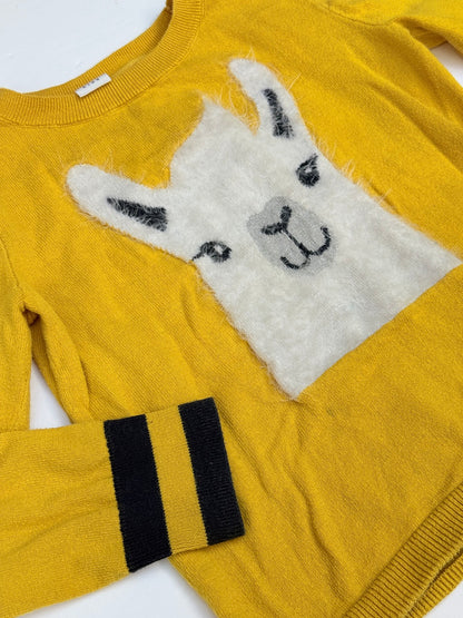 Gap Mustard Llama Sweater Size 6-7
