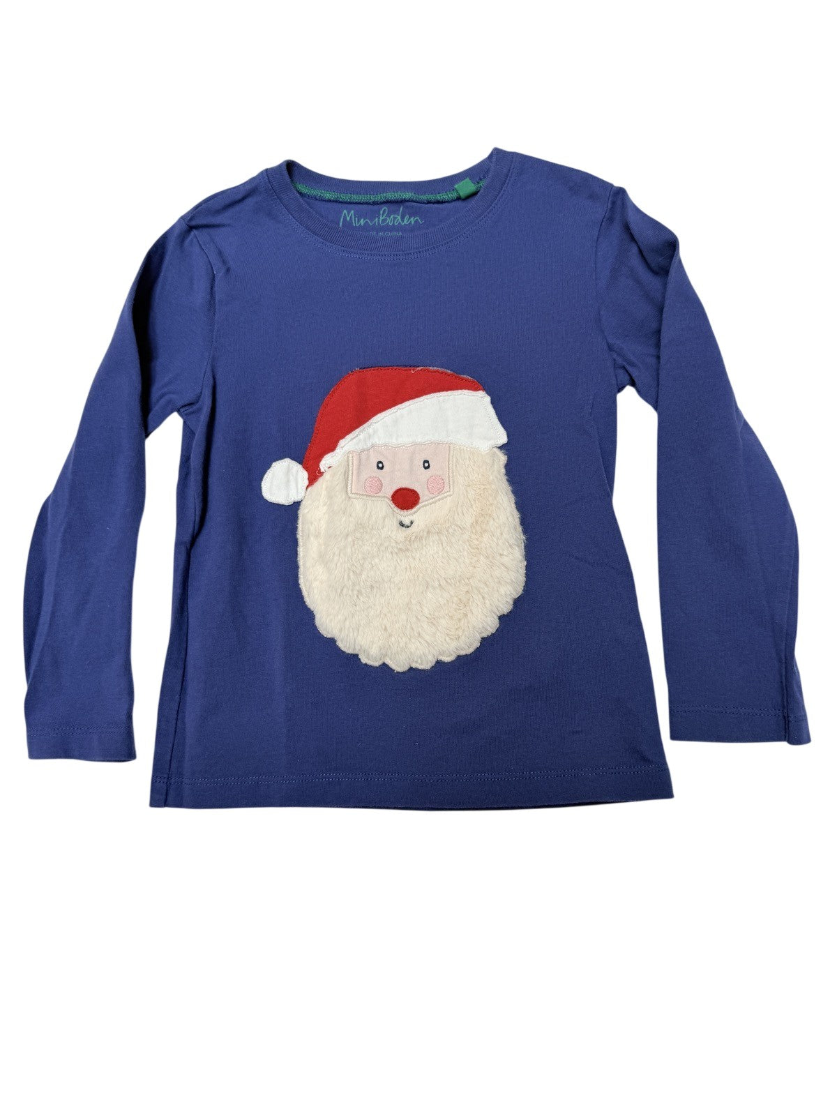Mini Boden Santa Applique T-Shirt Size 4-5Y