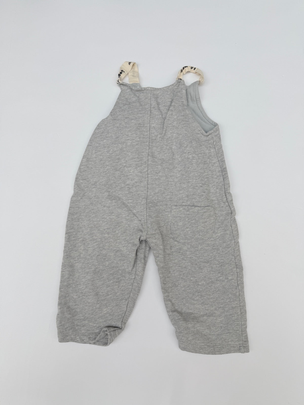 Zara Gray Knit Overalls 6-9M
