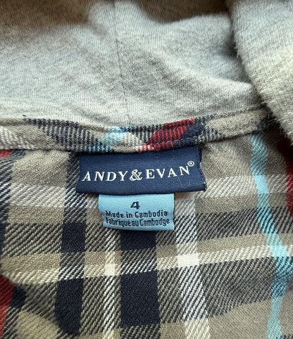 Andy & Evan Plaid Hooded Flannel Shirt Size 4