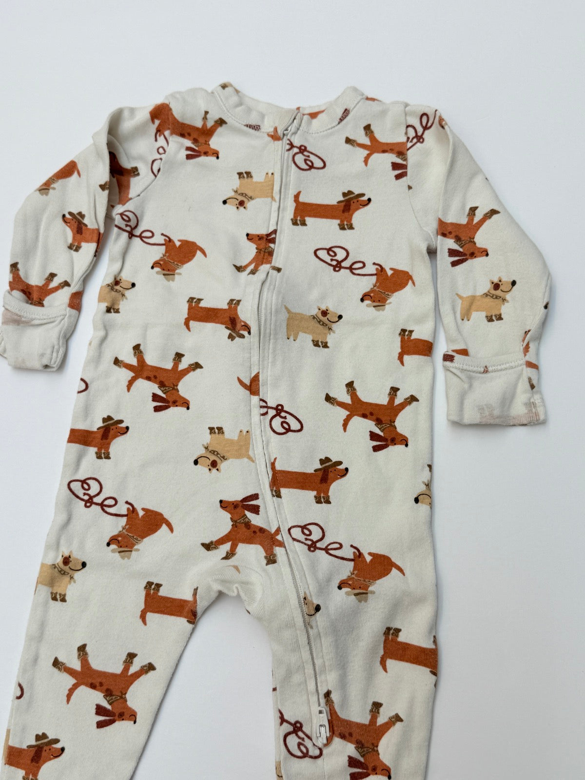 Old Navy Dog Print Footed Sleeper 6-9M
