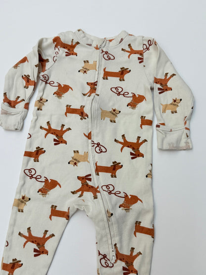 Old Navy Dog Print Footed Sleeper 6-9M
