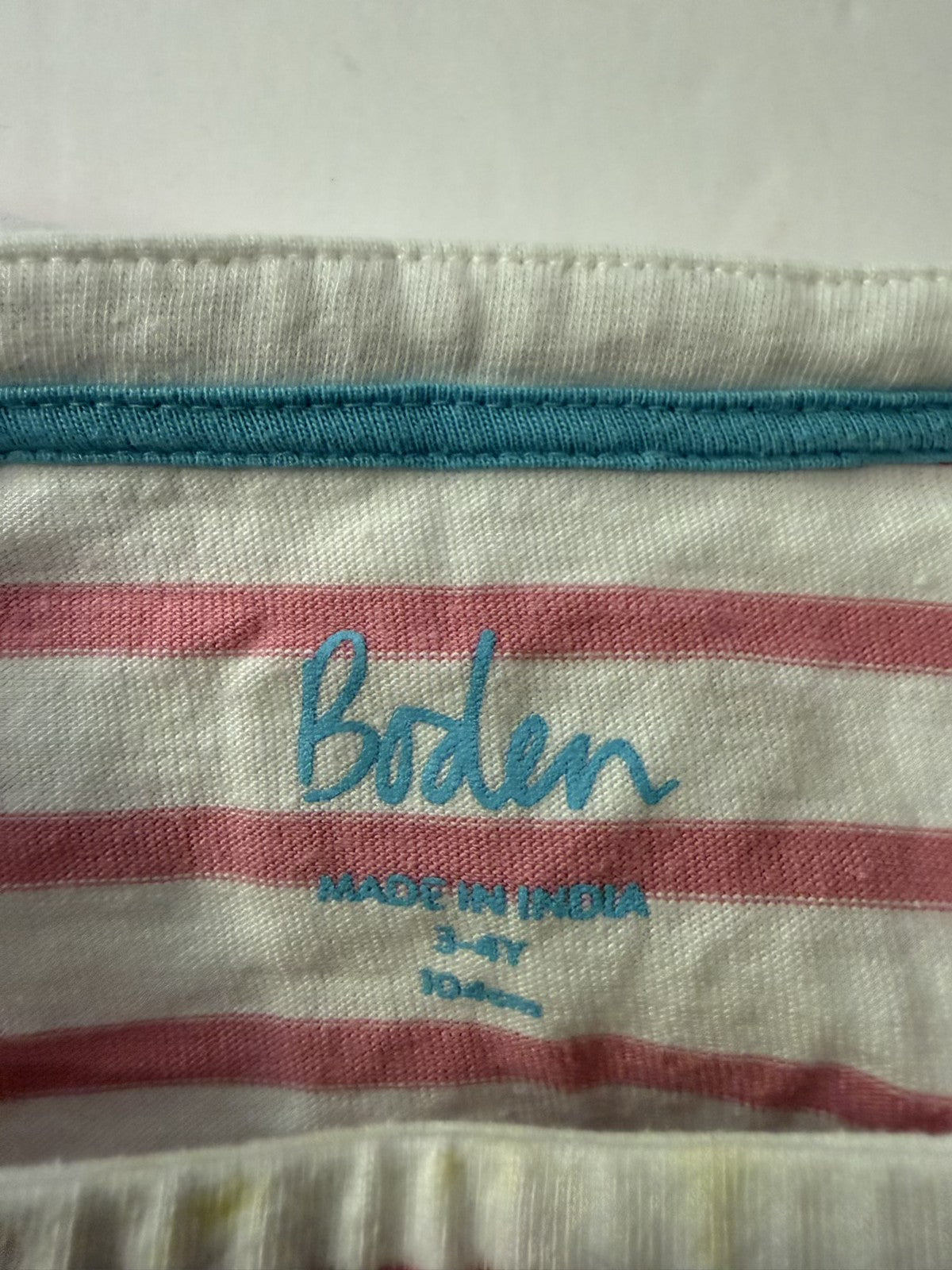 Boden Striped Rainbow Sleeve Top 3-4Y