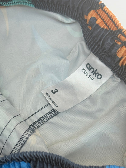 Anko Dinosaur Swim Shorts Size 3