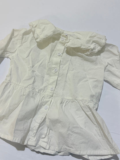 mud kingdom White Peplum Blouse Size 5-6Y