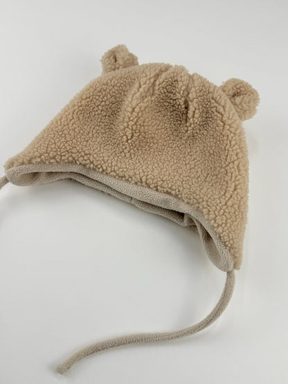 H&M Beige Teddy Bear Ear Hat 3-6M