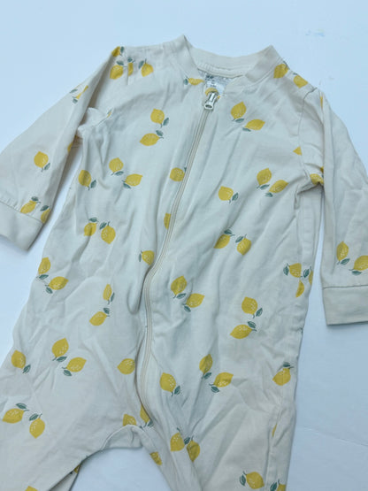 H&M Lemon Print Footed Sleeper 6-9M