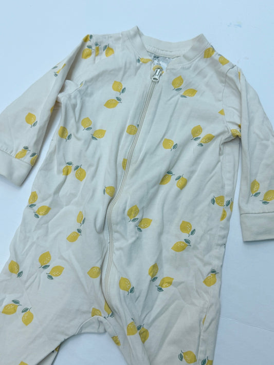 H&M Lemon Print Footed Sleeper 6-9M