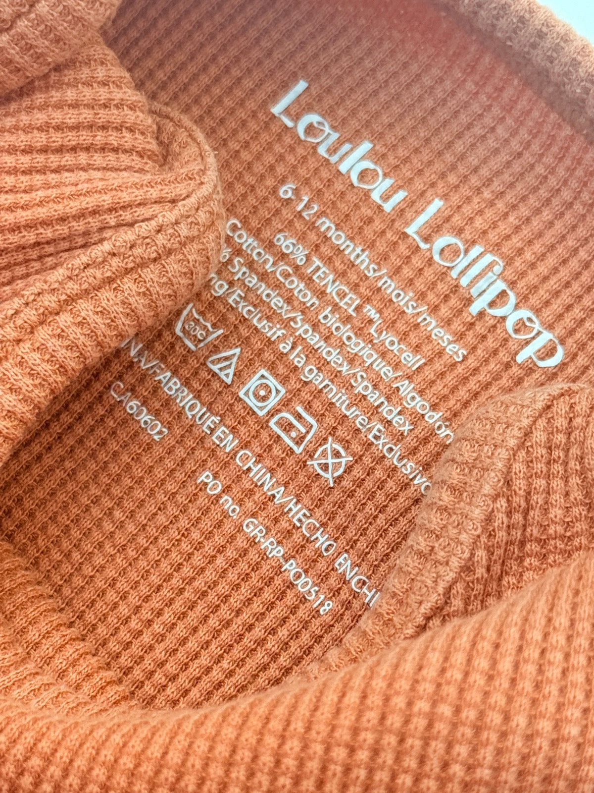 Loulou Lollipop Waffle Knit Bodysuit 6-12m