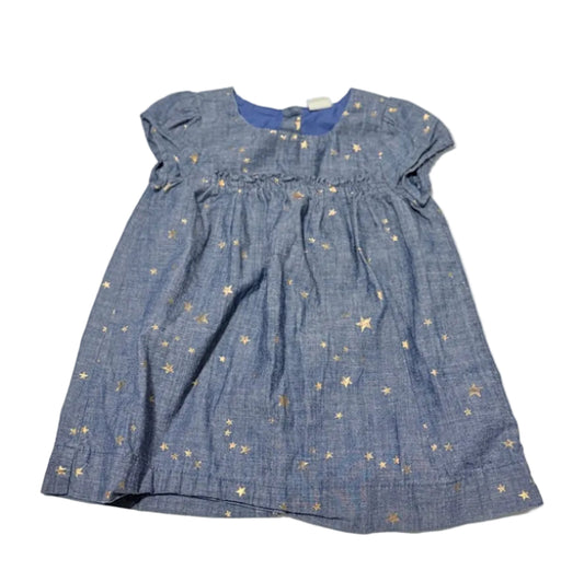 Baby Gap Blue Gold Star Dress 12-18m