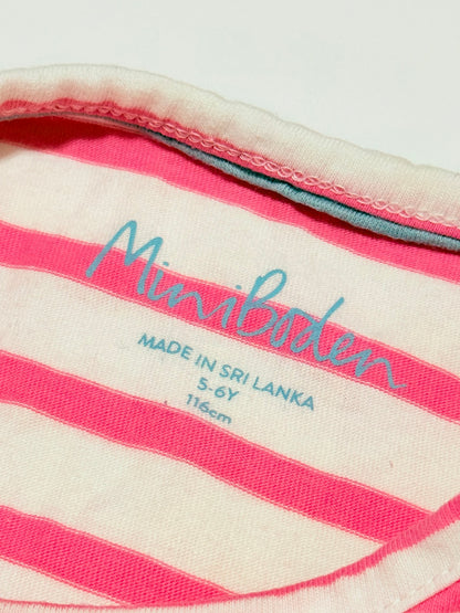 Mini Boden Pink Stripe Koala Tee 5-6Y