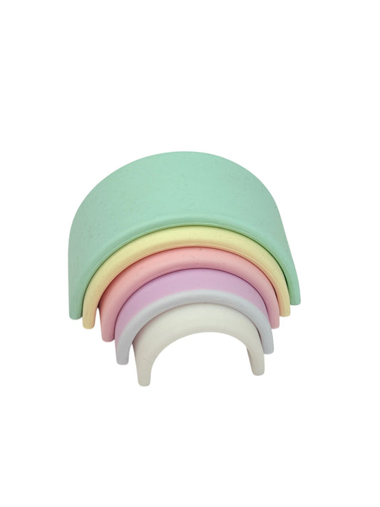 Pastel Silicone Stacking Rainbow Toy / Teethers