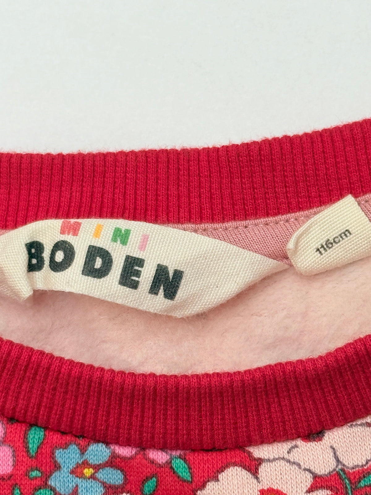 Mini Boden Santa Floral Sweatshirt Dress 5-6Y