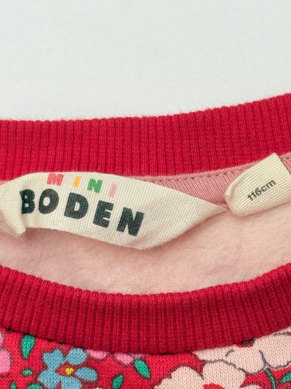 Mini Boden Santa Floral Sweatshirt Dress 5-6Y