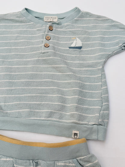 Rabbit + Bear Organic Striped Terry Set 3T