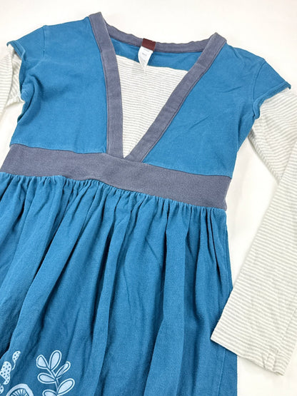 Tea Teal Floral Layered Dress Size 8