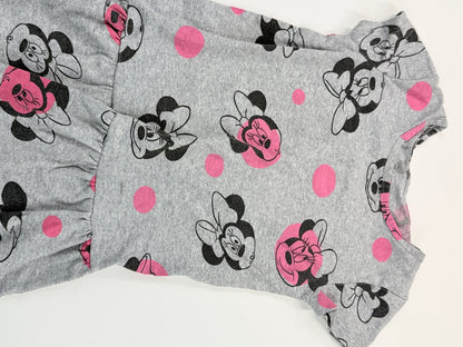 Disney Minnie Mouse Gray Pink Polka Dot Dress XS/TP (4-5) 4-5