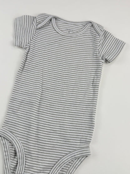 Carter's Gray Striped Bodysuit 9M