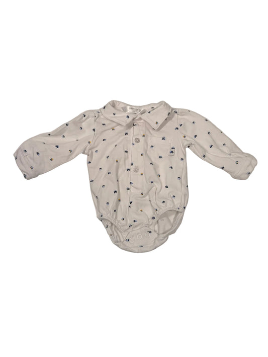 Mayoral White Vehicle Print Bodysuit 1-2m