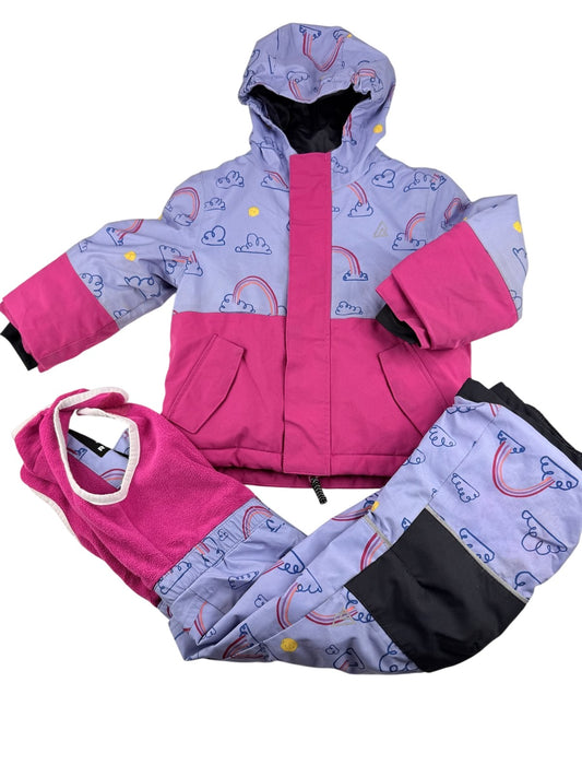 Ripzone Rainbow Cloud Snowsuit Size 3T