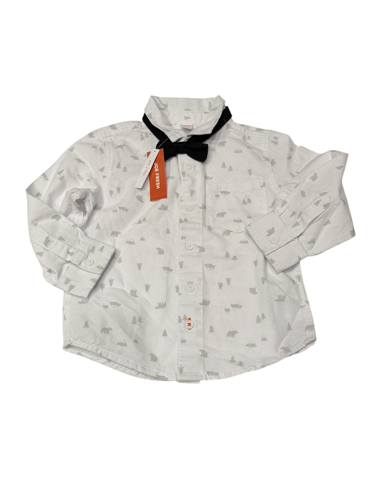 Joe Fresh Bear Print Shirt with Bow Tie 3T