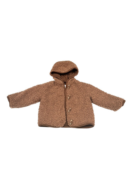 Fits big - Zara Brown Sherpa Teddy Hooded Coat 9-12M