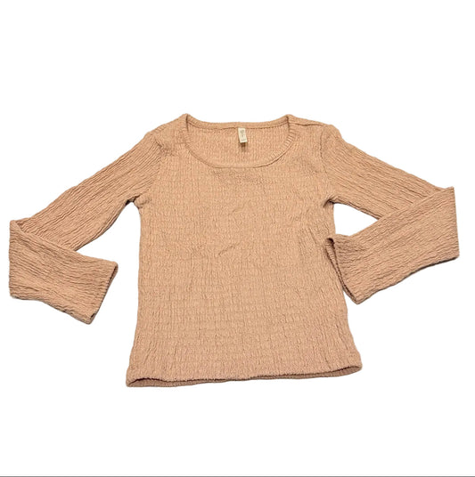Girls Long Sleeve Top Rylee + Cru Tan Size 4-5Y