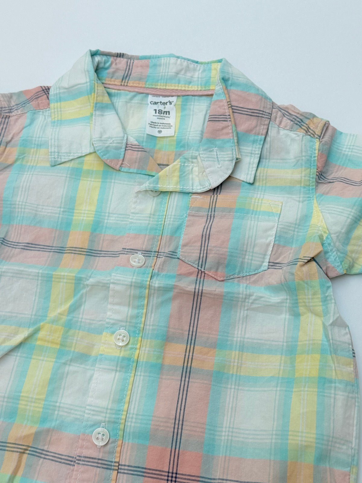 Carter's Pastel Plaid Button-Up Shirt 18M