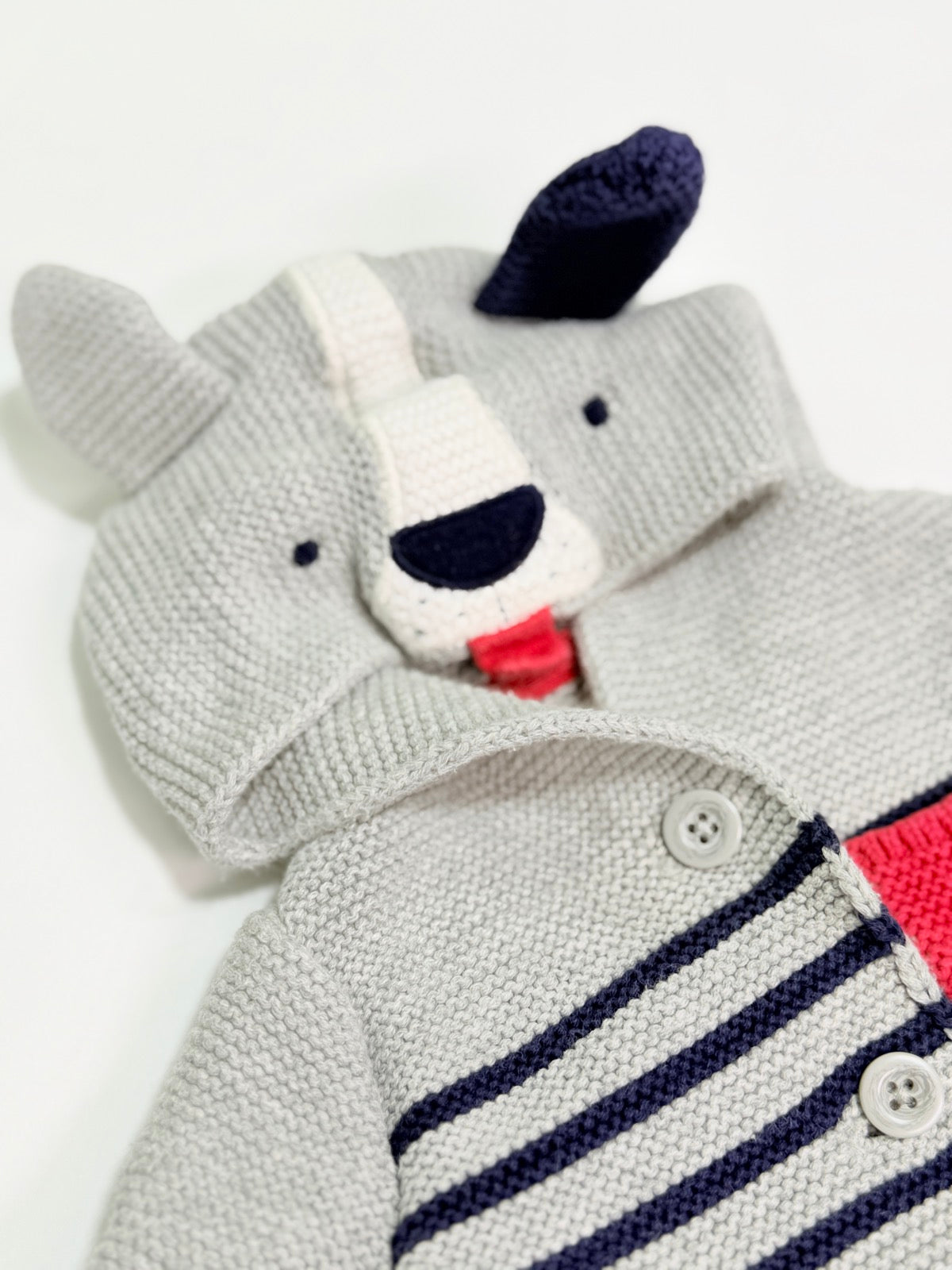 Baby Gap Dog Hood Striped Cardigan 0-3m