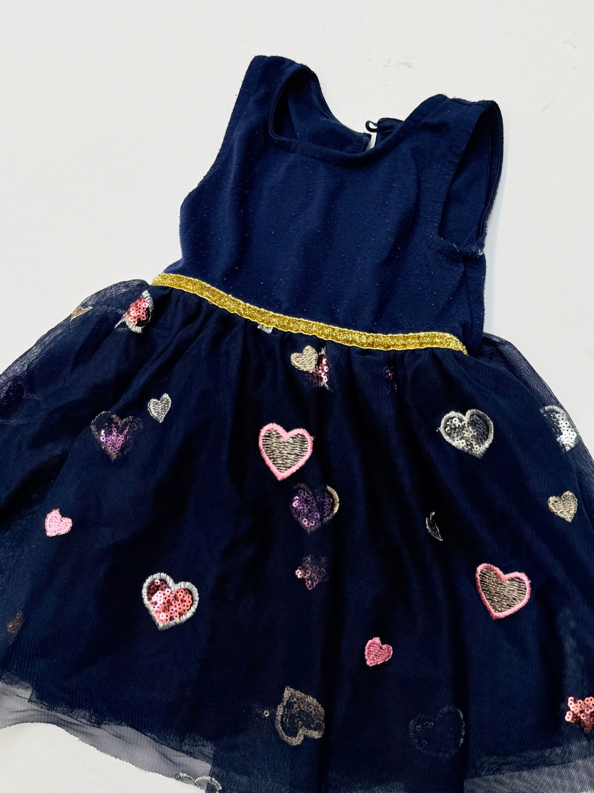 Nanette Lepore Girls Navy Heart Dress 18M