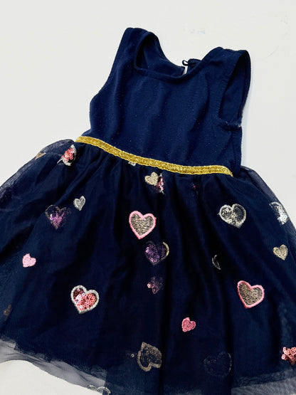 Nanette Lepore Girls Navy Heart Dress 18M