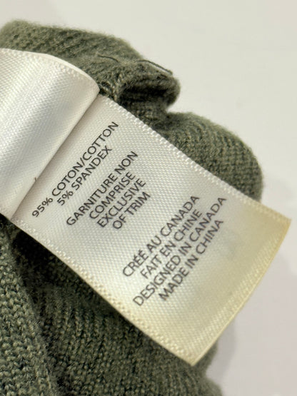 CLK Olive Green Knit Baby Mittens with Cord