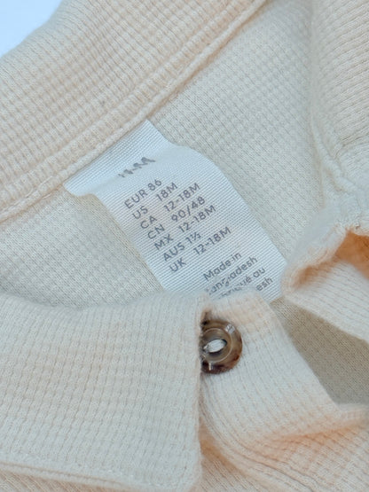 H&M Waffle Polo Bodysuit 18M