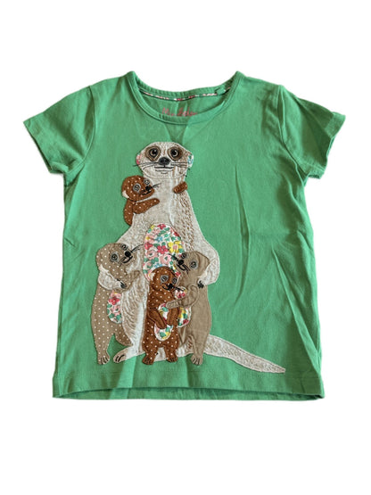 Mini Boden Meerkat Appliqué Green T-Shirt 4-5Y