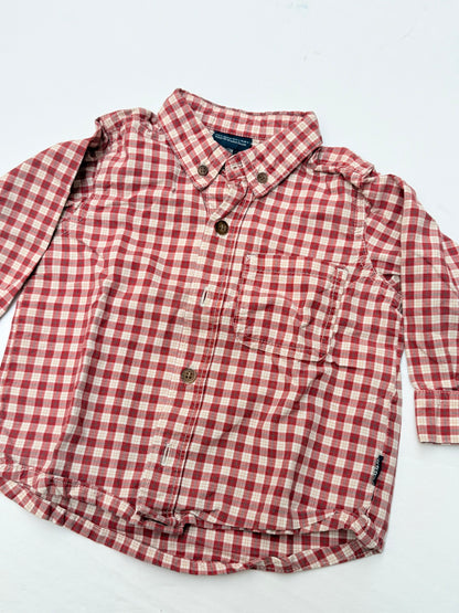 L.O.G.G. Red Plaid Button-Down Shirt 9-12M