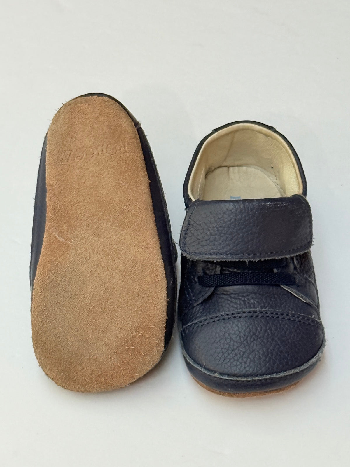 Robeez Navy Leather Baby Sneaker 9-12m