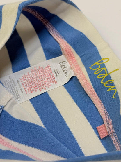 Boden Blue Stripe Leggings 3-4Y