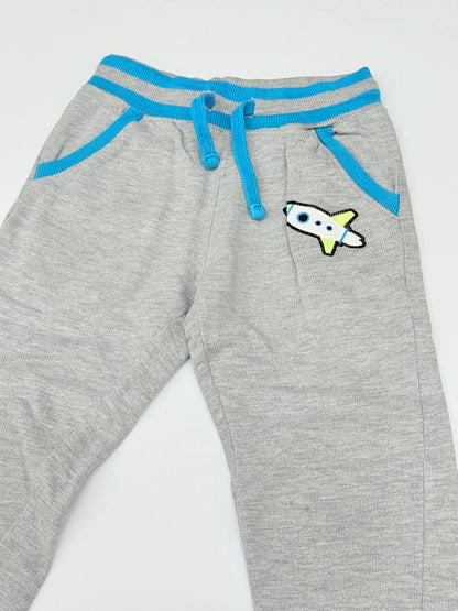 Percey Airplane Print Gray Joggers Size 3T