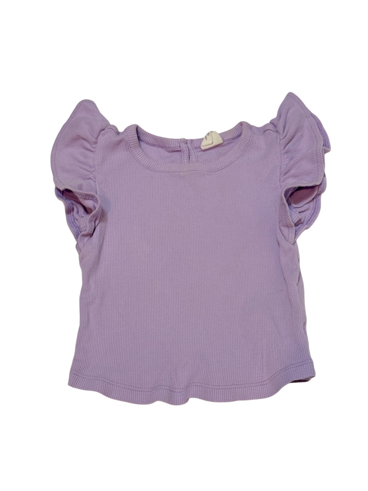 Gap Lavender Ruffle Sleeve Ribbed Top 3T
