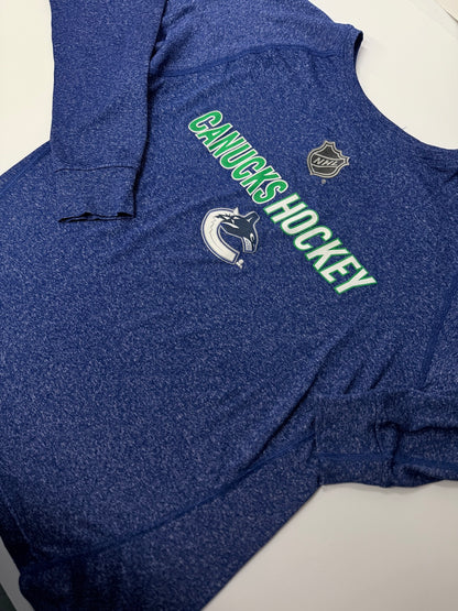 Reebok Canucks Hockey Blue T-Shirt Size M = 11-13Y