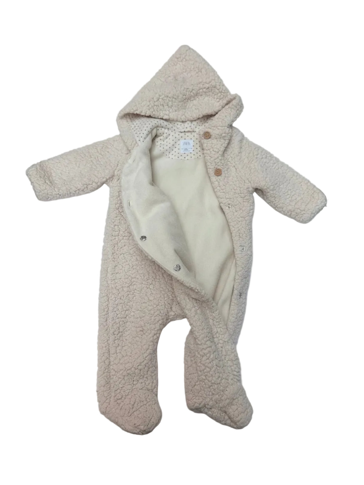 Zara Sherpa Hooded Pram Suit 6-9m