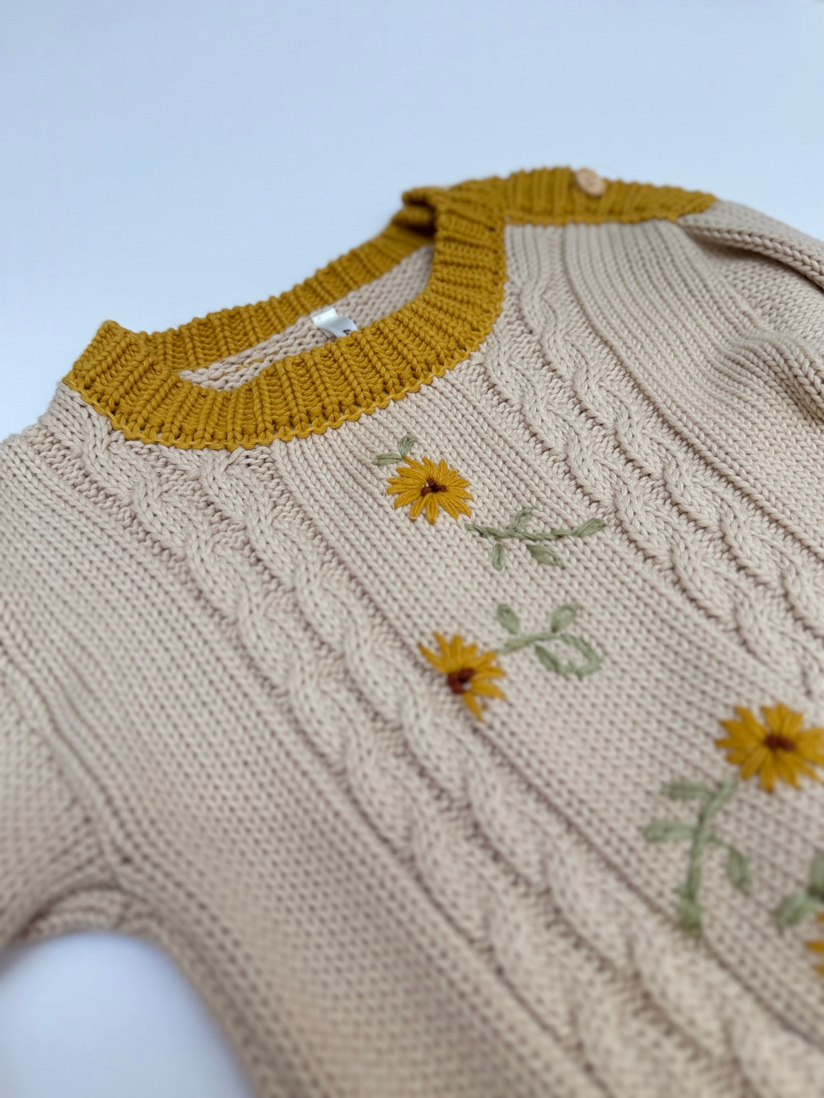 Wild Wawa Floral Embroidered Knit Sweater 2-3y