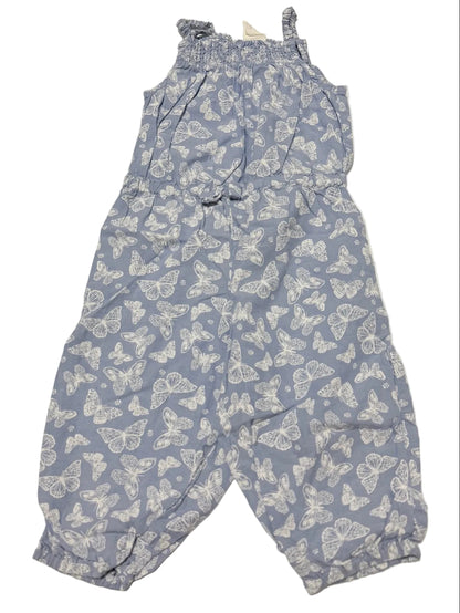 H&M Blue Butterfly Jumpsuit 9-12M