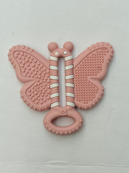 Pink Silicone Butterfly Teether Toy